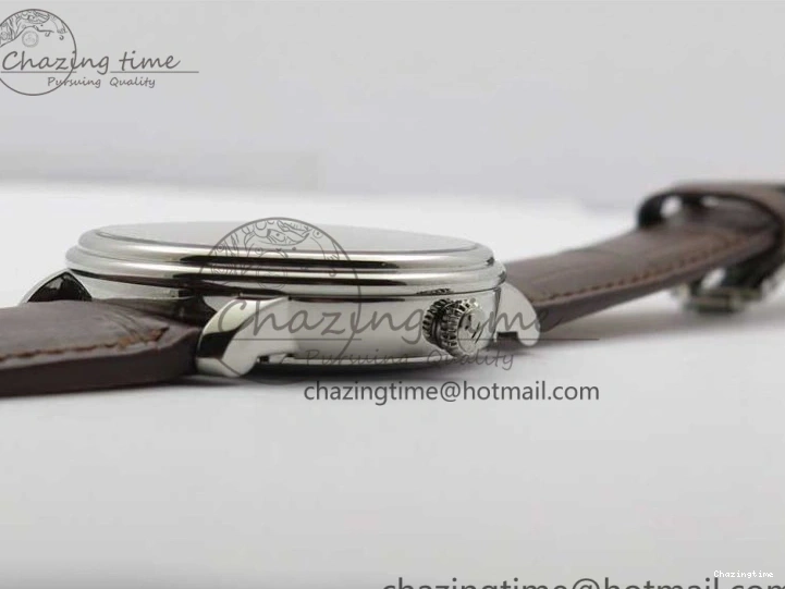 0321 Villeret 6654 SS Complicated Function OMF 1:1 Best Edition White Dial on Brown Leather Strap A6654 V Popular 7904